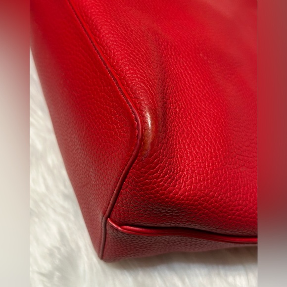 Tory Burch Brody Liberty Red Leather Tote - Picture 4 of 14